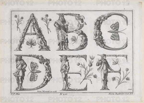 Decorated Roman alphabet, 18th century., 18th century. Creator: Jeremias Wachsmuth.