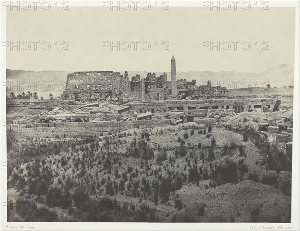 Palais de Karkak, Vue générale des Ruines, Prise a l'est; Thèbes, 1849/51, printed 1852. Creator: Maxime du Camp.