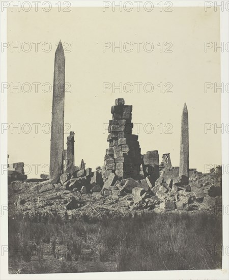 Palais de Karnak, Les Obélisques; Thèbes, 1849/51, printed 1852. Creator: Maxime du Camp.