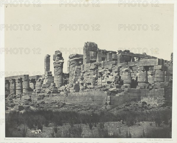 Palais de Karnak, Salle Hypostyle, Prise à l'Angle Nord-Est; Thèbes, 1849/51, printed 1852. Creator: Maxime du Camp.