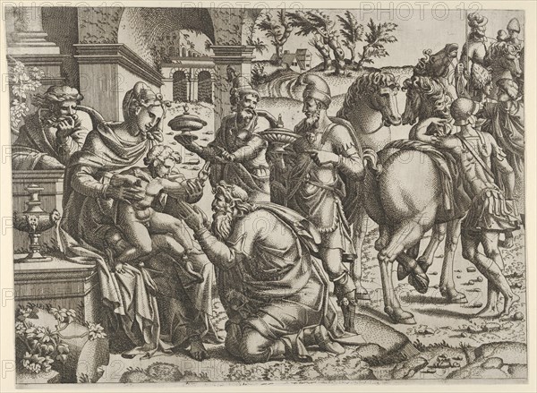 Adoration of the Magi, ca. 1545. Creator: Jean Mignon.