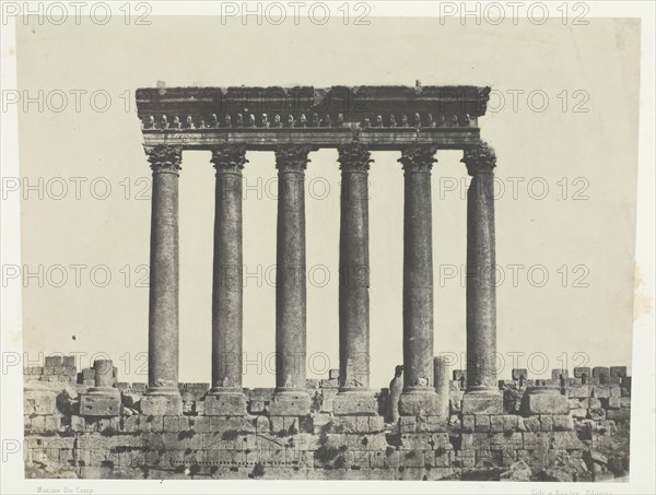 Baalbeck (Héliopolis), Colonnade Du Temple Du Soleil; Syrie, 1849/51, printed 1852. Creator: Maxime du Camp.