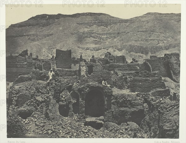 Médinet-Habou, Ruines de la Ville de Papa; Thèbes, 1849/51, printed 1852. Creator: Maxime du Camp.