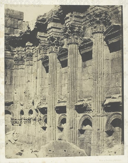 Temple De Jupiter à Baalbeck (Héliopolis, Intérieur Du Naos; Syrie, 1849/51, printed 1852. Creator: Maxime du Camp.