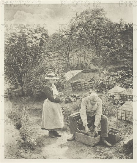 A Garden End (Suffolk), c. 1883/87, printed 1888. Creator: Peter Henry Emerson.