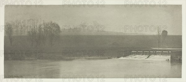 A Rainy Day at Flander's Weir, 1880s. Creator: Peter Henry Emerson.