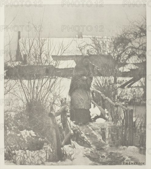 A Slippery Path - Winter Scene (Norfolk), c. 1883/87, printed 1888. Creator: Peter Henry Emerson.