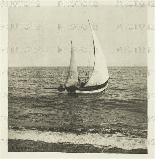 A Suffolk Shrimper "Going Off", c. 1883/87, printed 1888. Creator: Peter Henry Emerson.