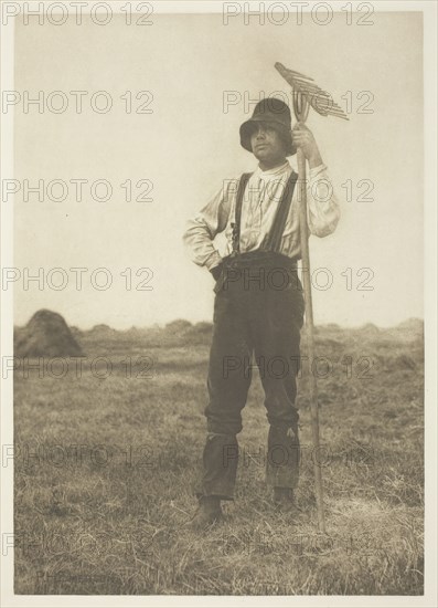 Haymaker with Rake (Norfolk), c. 1883/87, printed 1888. Creator: Peter Henry Emerson.