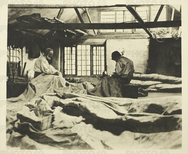 In a Sail-Loft, 1887. Creator: Peter Henry Emerson.