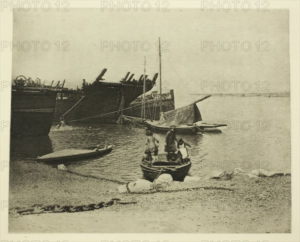 Old Hulks, 1887. Creator: Peter Henry Emerson.