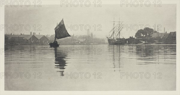 On the Flood, 1887. Creator: Peter Henry Emerson.