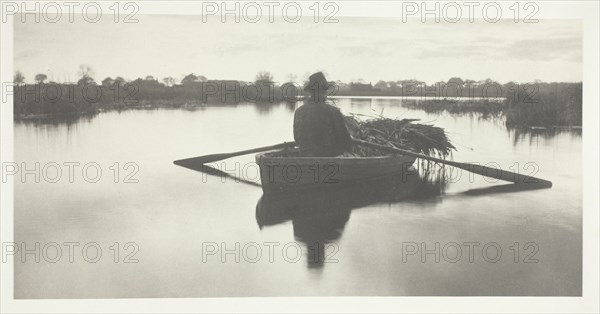 Rowing Home the Schoof-Stuff, 1886. Creator: Peter Henry Emerson.