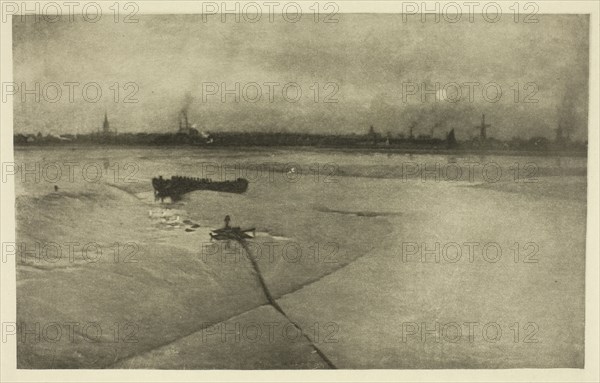 The Last of the Ebb-Great Yarmouth from Breydon, 1887. Creator: Peter Henry Emerson.