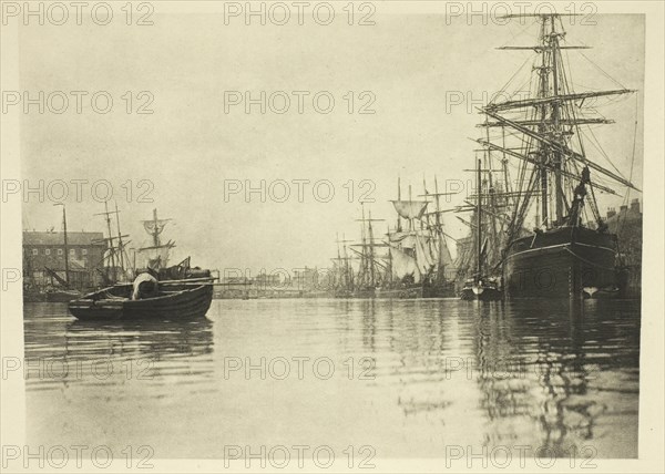 The Peaceful Harbour, 1887. Creator: Peter Henry Emerson.