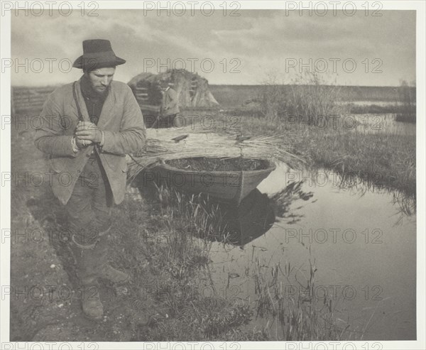 Towing the Reed, 1886. Creator: Peter Henry Emerson.