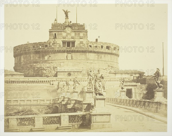 Untitled (Round Building with Clock), c. 1857. Creator: Robert MacPherson.