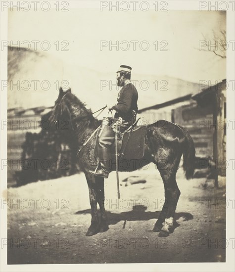 Quartermaster Hill, 4th Lt. Dragoons. The Horse taken immediately after the winter season., 1855. Creator: Roger Fenton.