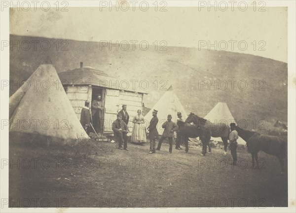 Untitled [group of men and a woman, Crimea], 1855.  Creator: Roger Fenton.