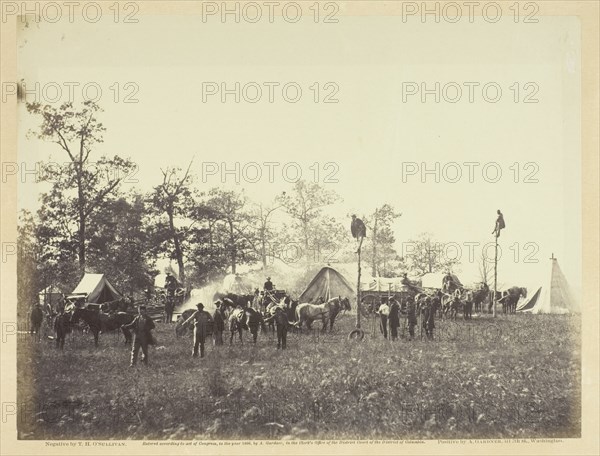 U.S. Military Telegraph Construction Corps, April 1864. Creator: Alexander Gardner.