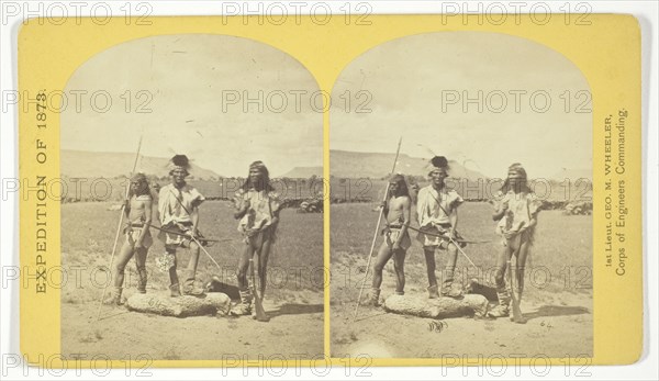 Apache Indians, as they appear ready for the war-path, 1873. Creator: Tim O'Sullivan.