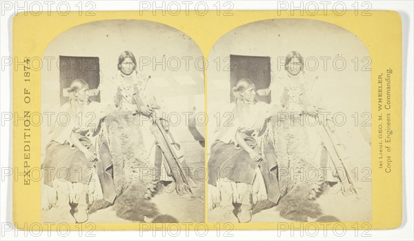 Jicarilla Apache Brave and Squaw, lately wedded. Abiquiu Agency, New Mexico, 1874. Creator: Tim O'Sullivan.