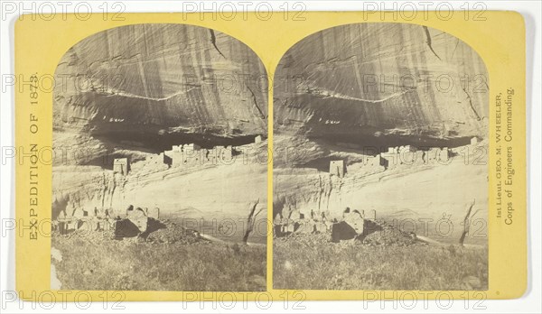 Ruins in Cañon de Chelle, N. M., in a cavity in the wall, 60 feet above present bed of Cañon..., 187 Creator: Tim O'Sullivan.