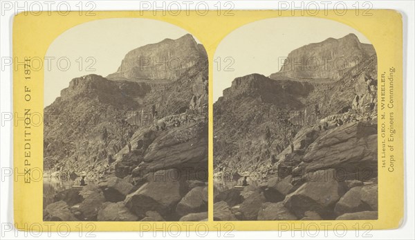 View of Grand Cañon walls, near mouth of Diamond River. From water line to first shelf..., 1871. Creator: Tim O'Sullivan.