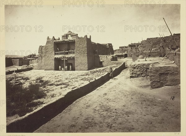 Old Mission Church, Zuni Pueblo, N.M. View from the Plaza, 1873. Creator: Tim O'Sullivan.