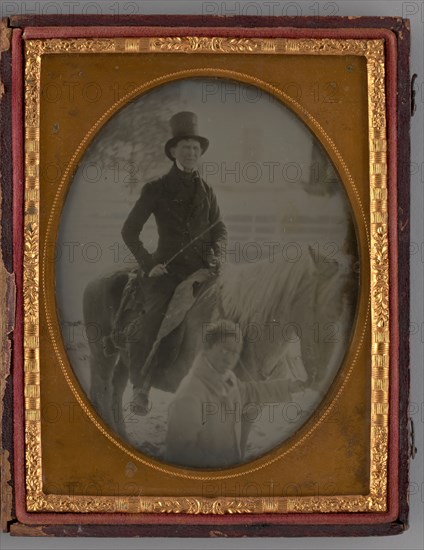 Untitled (Portrait of a Man on a Horse), 1865. Creator: Unknown.