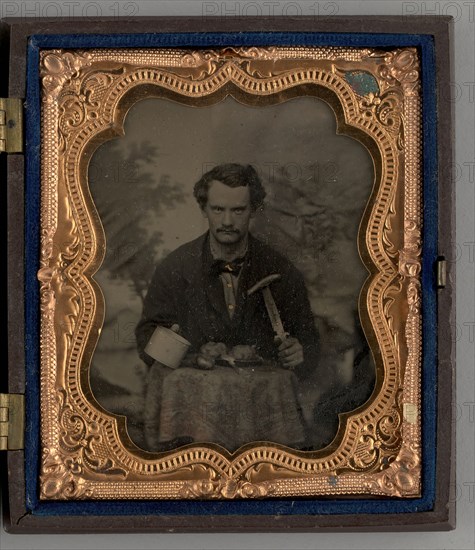 Untitled (Portrait of a Seated Man with Knife), 1863. Creator: Unknown.
