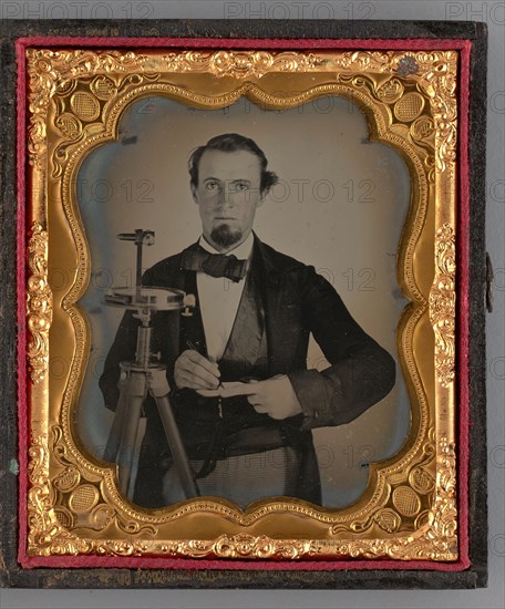 Untitled (Portrait of a Standing Man with a Sextant), 1865. Creator: Unknown.