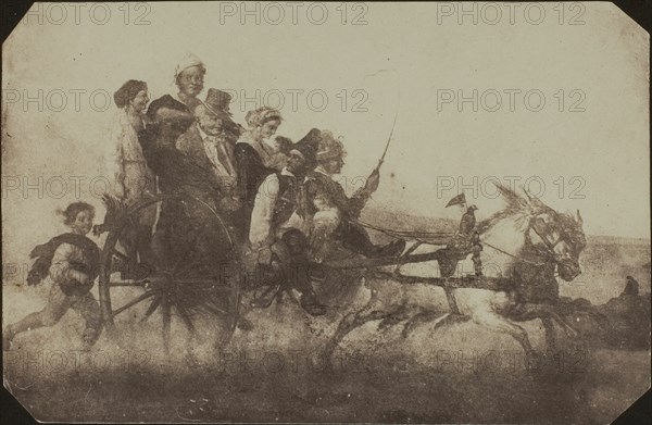 Neapolitan Conveyance - Copy of a Painting at Lacock Abbey, c. 1840. Creator: William Henry Fox Talbot.