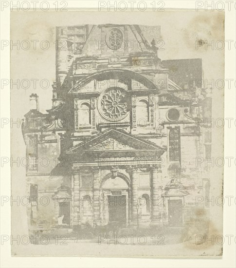 St. Etienne du Mont, Facade, c. 1853/58. Creator: William Henry Fox Talbot.