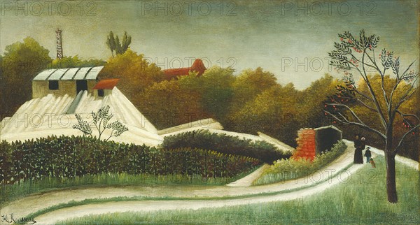 Sawmill, Outskirts of Paris, c. 1893/95. Creator: Henri Rousseau.