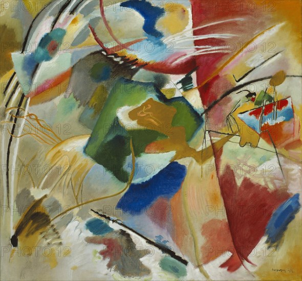 Painting with Green Center, 1913. Creator: Vassily Kandinsky.