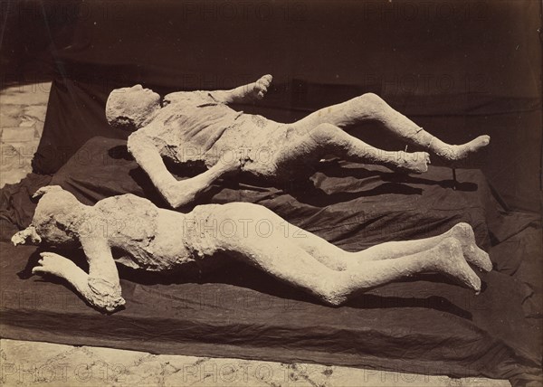 [Plaster Casts of Bodies, Pompeii], ca. 1875. Creator: Giorgio Sommer.