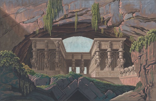 Temple among rocks, 1847-49. Creator: Karl Friedrich Thiele.