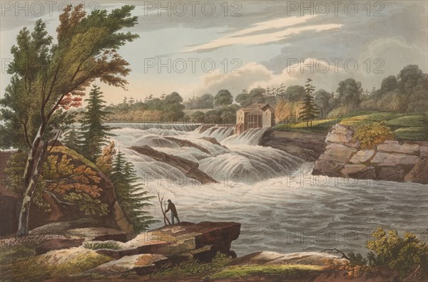 Baker's Falls (No. 8 of The Hudson River Portfolio), 1823-24. Creator: John Hill.