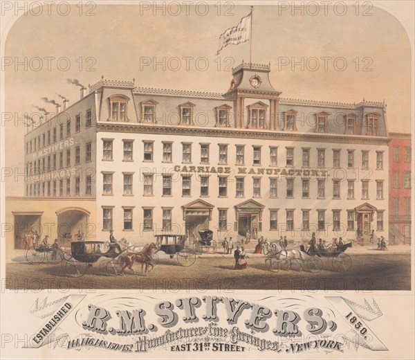 R. M. Stivers, Manufacturers of Fine Carriages, 146-152 East 31st Street, New York, 1872-73. Creator: Hatch & Co..