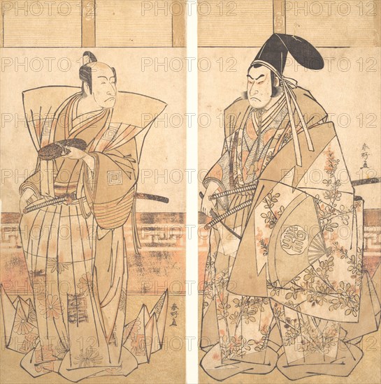 Two Actors Dressed in Ceremonial Costumes, ca. 1787. Creator: Katsukawa Shunko.