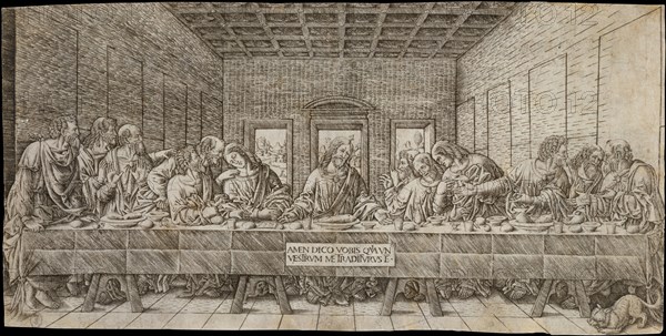The Last Supper, with a Spaniel, ca. 1500. Creator: Giovan Pietro Birago.