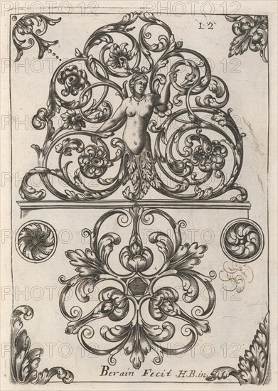 Diverses Pieces de Serruriers, page 13 (recto), ca. 1663. Creator: Jean Berain.