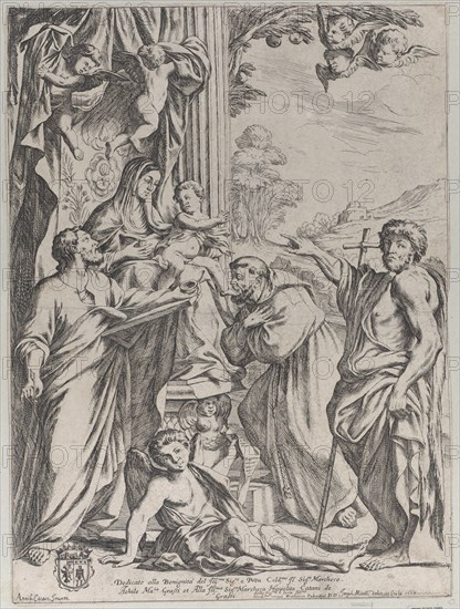 The Virgin Enthroned with Three Saints, 1668. Creator: Giuseppe Maria Mitelli.