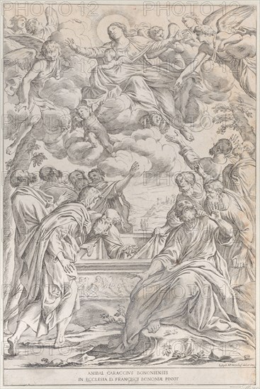 Plate 3: the Assumption of the Virgin, 1678. Creator: Giuseppe Maria Mitelli.