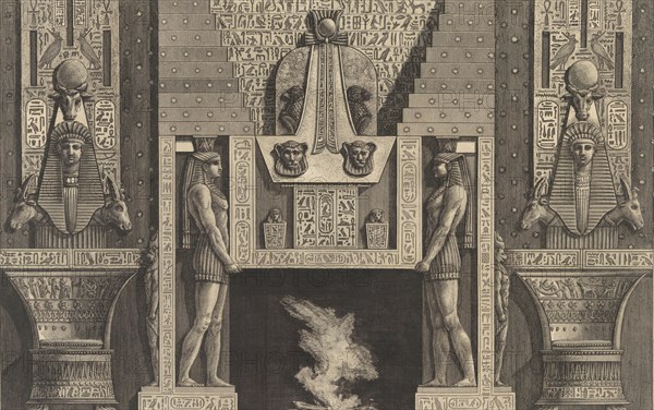 Chimneypiece in the Egyptian style..., 1769. Creator: Giovanni Battista Piranesi.