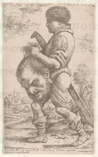David carrying the head of Goliath, which he holds by the hair, 1620-30. Creator: Giuseppe Caletti.