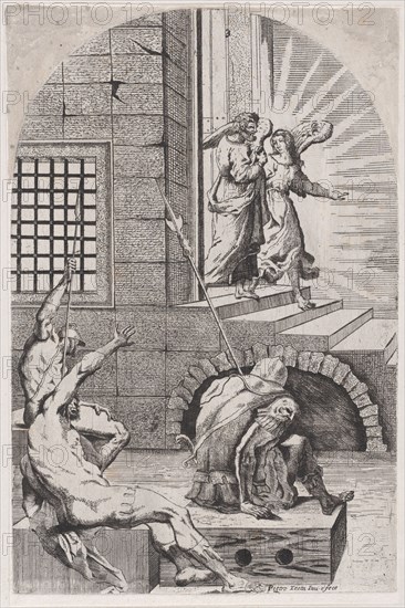 Saint Peter being released from prison by the angel, 1650-70. Creator: Girolamo Pedrignani.