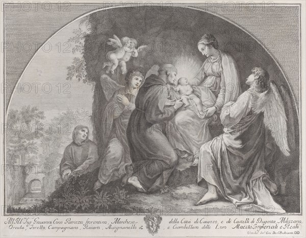 Adoration of Christ by Saint Francis, 1723-59. Creator: Giuliano Giampiccoli.