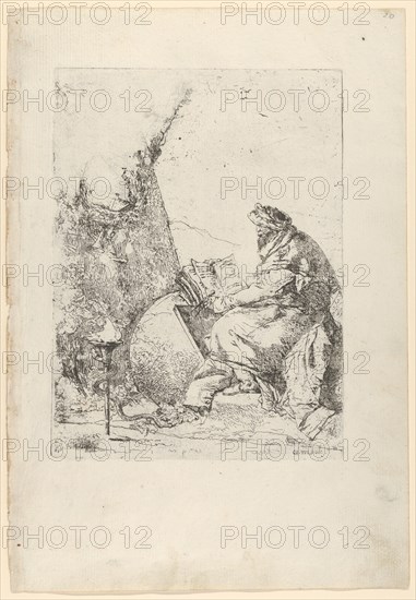 The Philosopher, from the Scherzi, ca. 1740. Creator: Giovanni Battista Tiepolo.